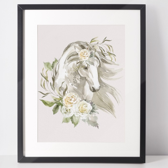 Horse Watercolor Illustration Wall Art Print Poster Unframed - Picture 3 of 17